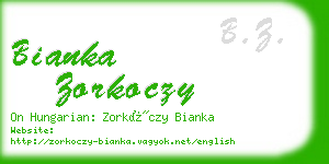 bianka zorkoczy business card